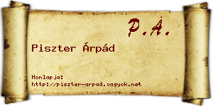 Piszter Árpád névjegykártya