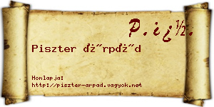 Piszter Árpád névjegykártya